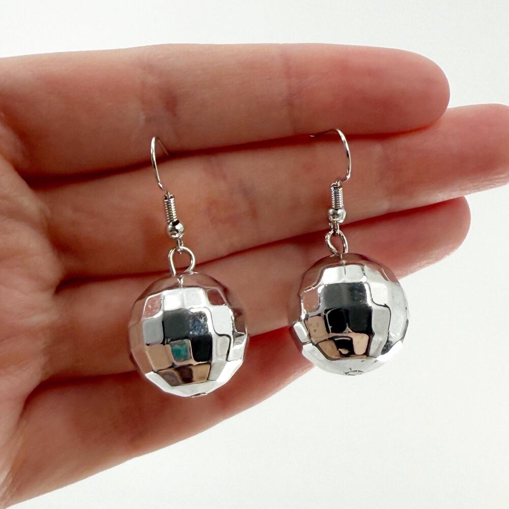 Mirrorball Disco Ball Unique Novelty Dangle Earrings